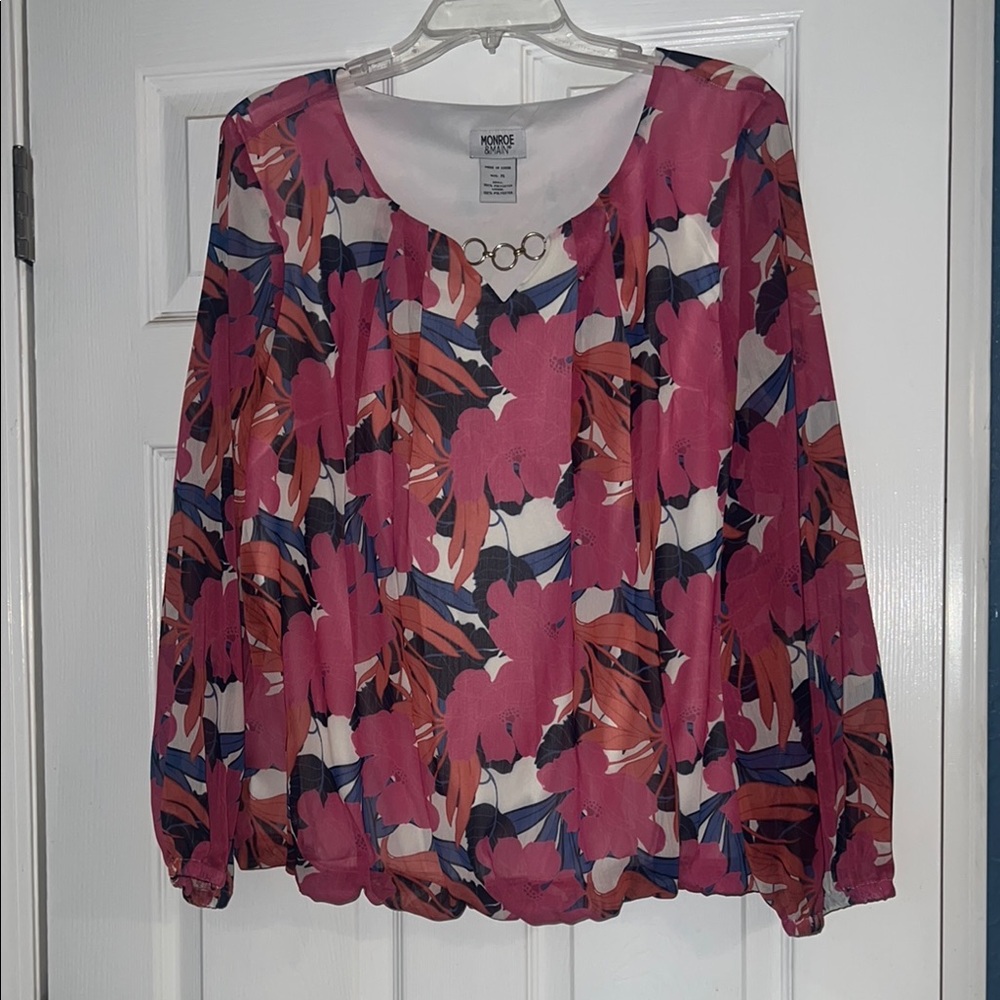 Women's Floral Pink Top by Monroe & Main